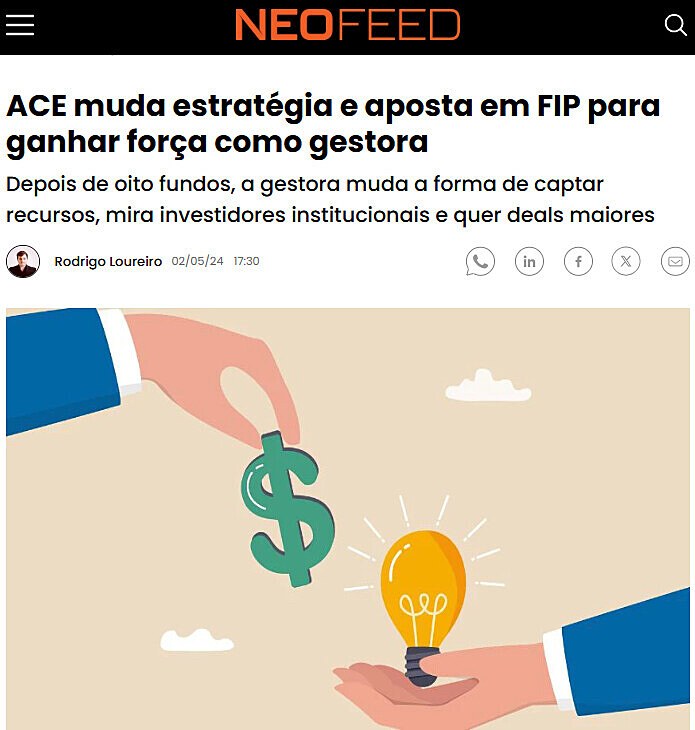 ACE muda estratgia e aposta em FIP para ganhar fora como gestora